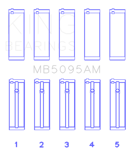King Engine Bearings Toyota 1E/2E (1.3L) (Size STD) Performance Main Bearing Set