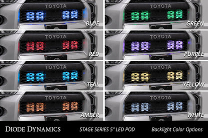 Diode Dynamics 14-23 Toyota 4Runner SS5 Stealth Grille LED 2-Pod Kit Sport - White Driving
