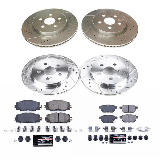 Power Stop 20-22 Toyota Prius Prime Front and Rear Z23 Evolution Brake Kit