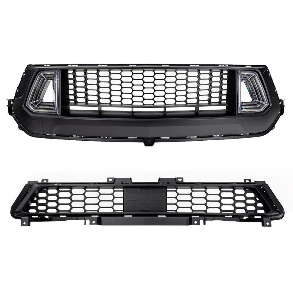 RTR UPPER GRILLE W/ LED AIR INTAKES AND RTR LOWER GRILLE (24+ MUSTANG)